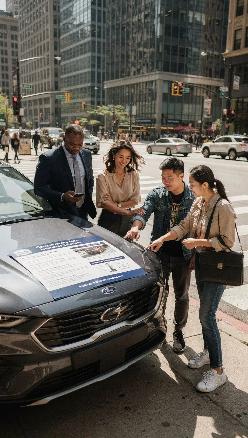 Счастливая семья, получающая помощь на дороге от службы страхования в экстренной ситуации.